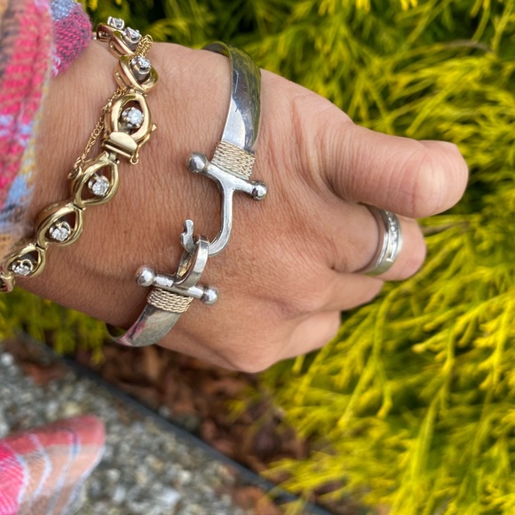 14k Gold & Sterling Silver Unisex Bracelet - Picture 12 of 17